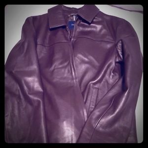 Cole Haan Brown Leather Jacket medium